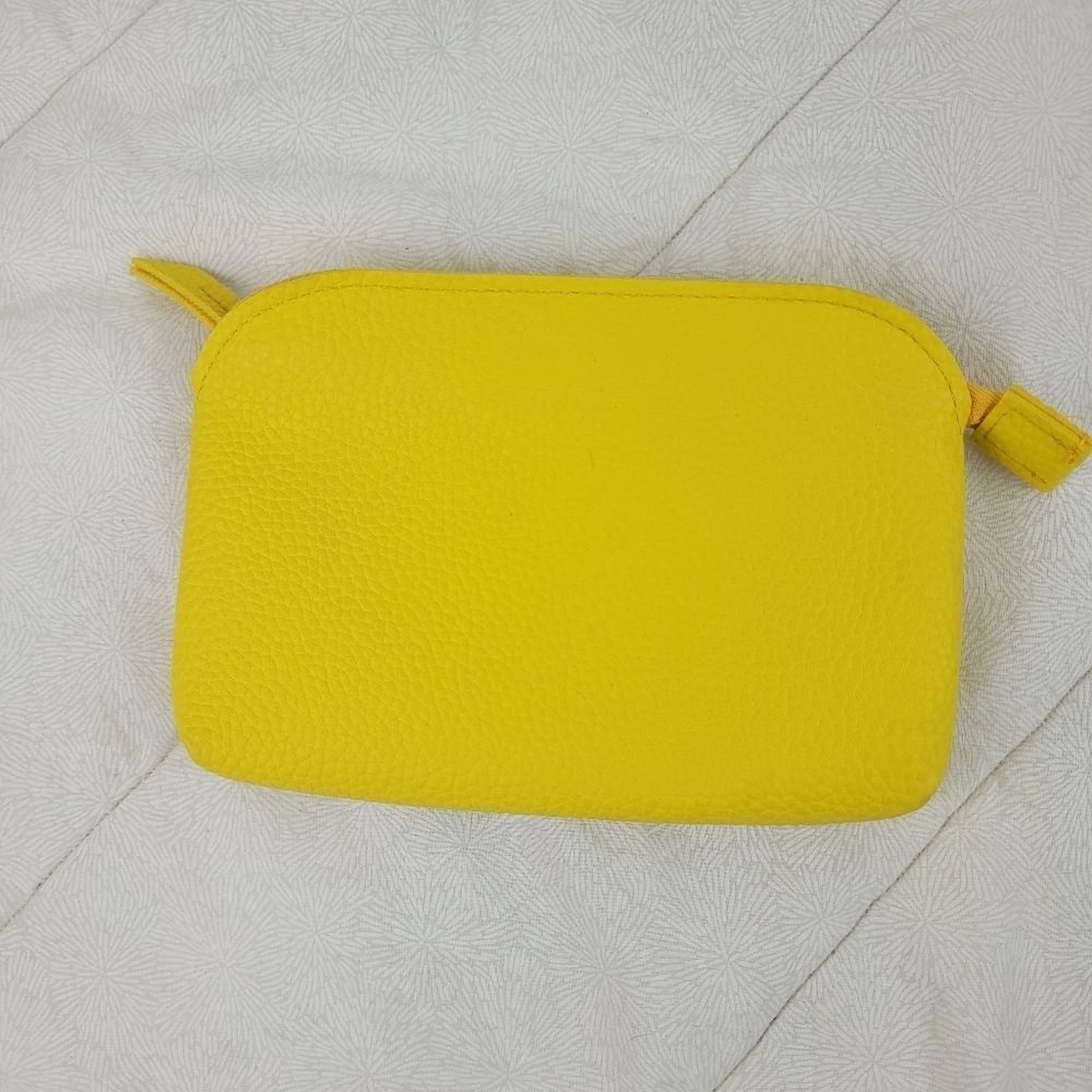 Nordstrom bright yellow faux pebble leather mini belt bag 5 x 7 fun festival